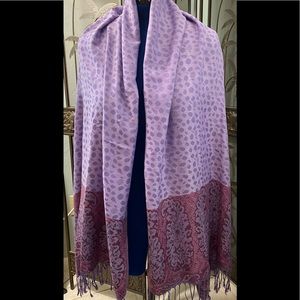Purple cashmere silk scarf NWOT